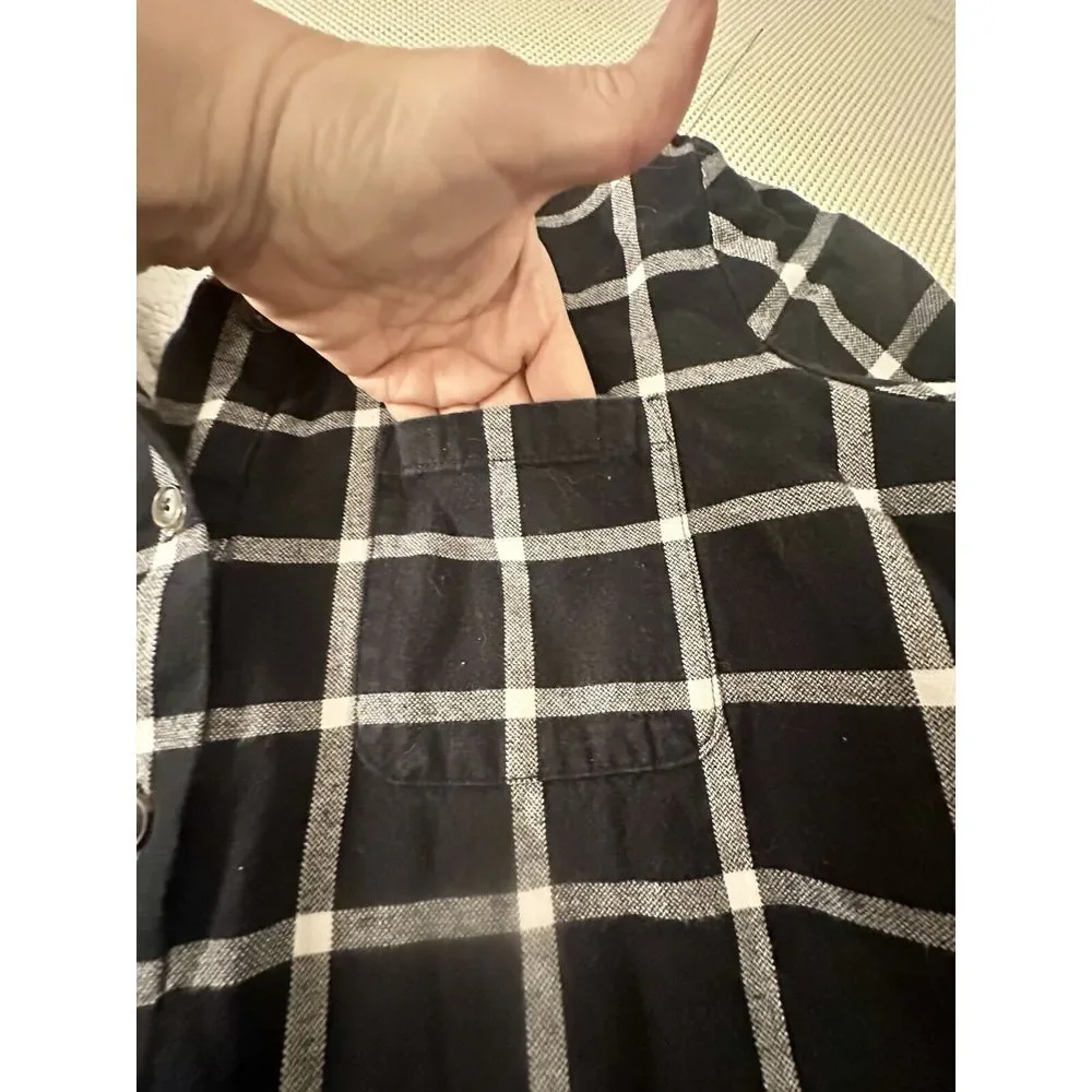 J Crew Plaid Sherpa Fleece Lined Shirt Shacket Women Size Large‎ L Button Down
